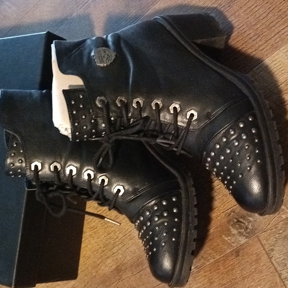 Milwaukee Performance leather Studded lace up Boots🖤😎 - Picture 12 of 15